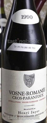 Red wine, Vosne-Romanée Cros Parantoux 1990